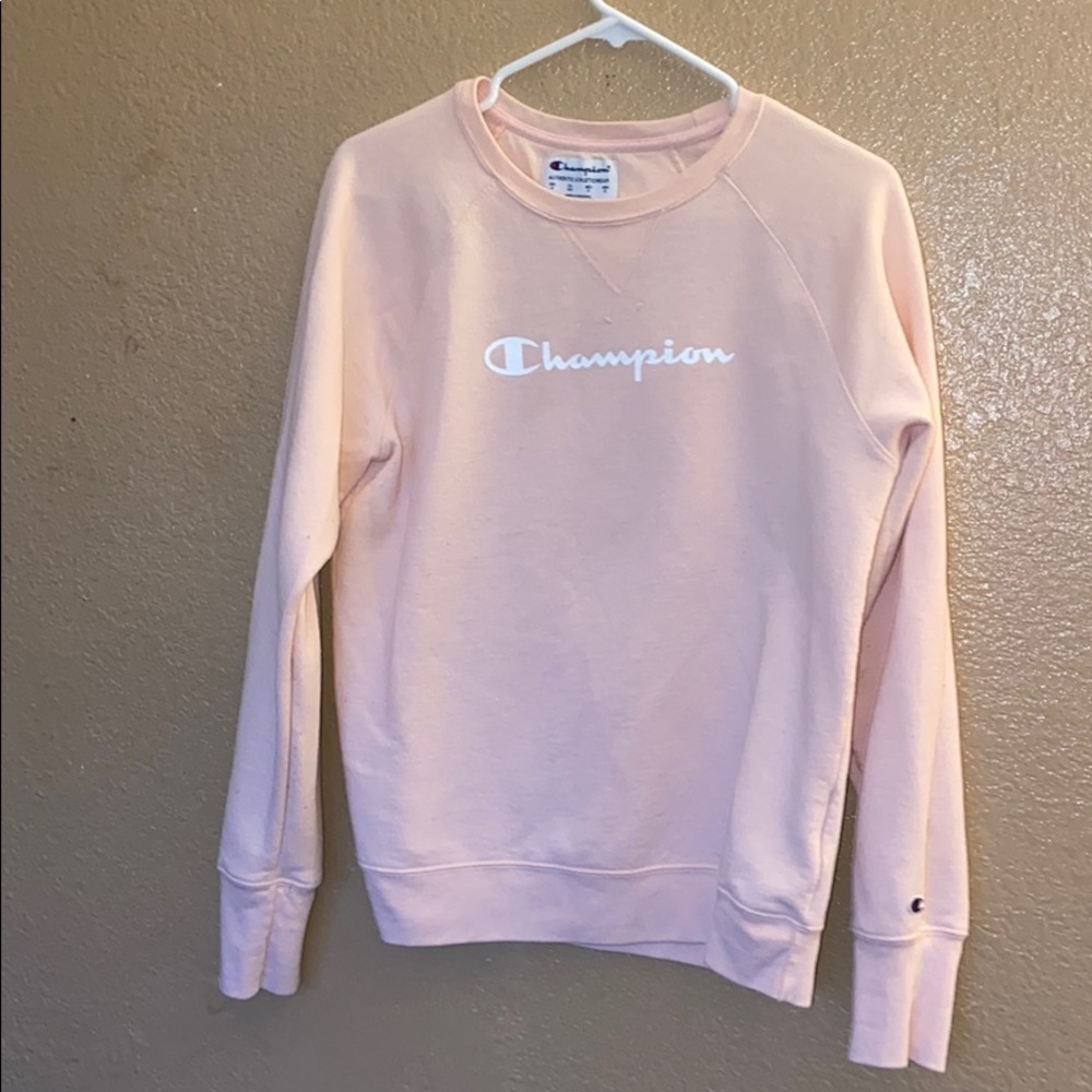 Baby pink Champion long sleeve Sweatshirt